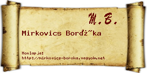 Mirkovics Boróka névjegykártya